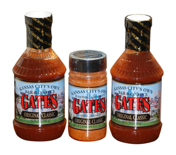 Gates Original Classic Bundle: 2 Gates Original Classic Barbecue Sauce 18 Fl Oz., 1 Gates Original Classic 8 Oz Season & Marinat
