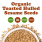 Food to Live Organic Toasted Hulled Sesame Seeds, 2 Pounds - Crunchy and Nutritious Snack, Oven Roasted, Unsalted, No Oil Added,