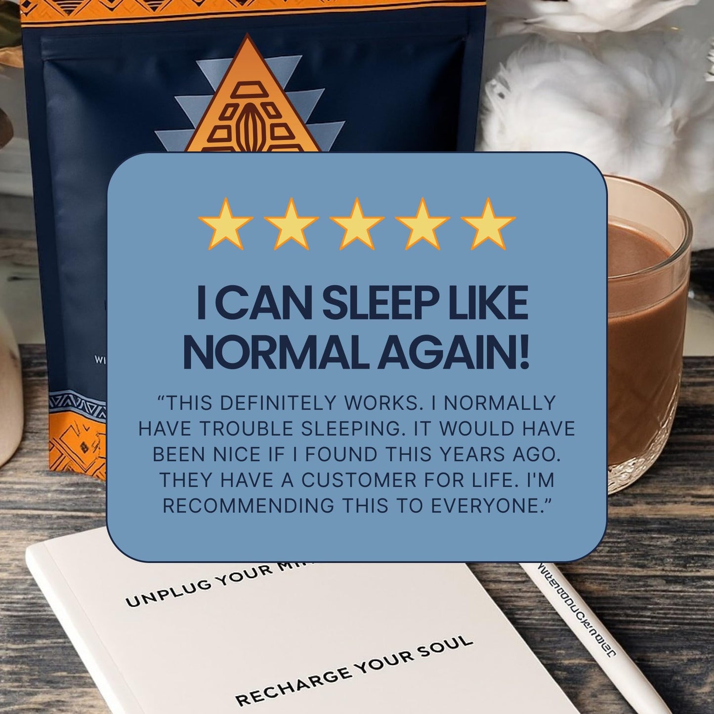 KORACAO Sleep Elixir Cacao Blend - Ceremonial-Grade Cocoa Drink with Magnesium  L-Theanine  Reishi  Melatonin & Ashwagandha - 300g (30 Servings) for Relaxation & Restful Sleep