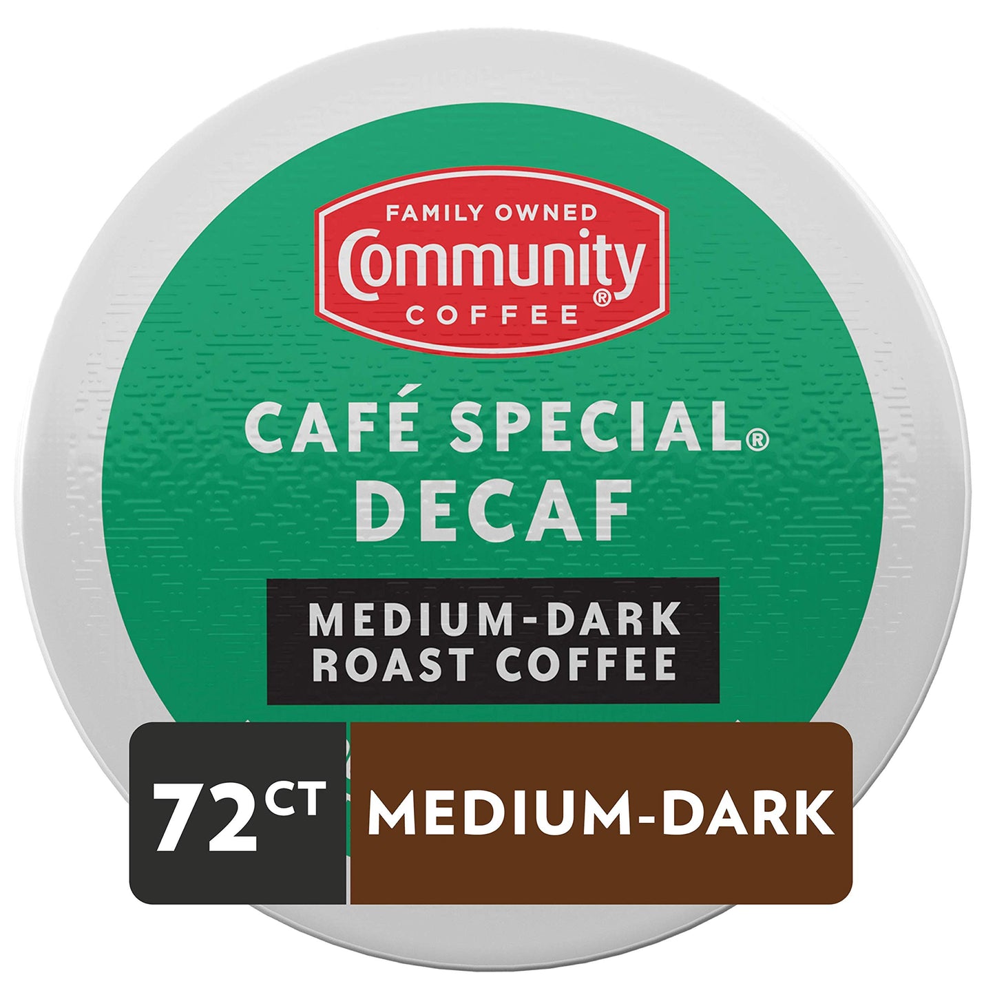 Community Coffee Café Special Decaf Coffee Pods, Medium Dark Roast, 72 Count (12 Count Pack of 6), Compatible with Keurig 2.0