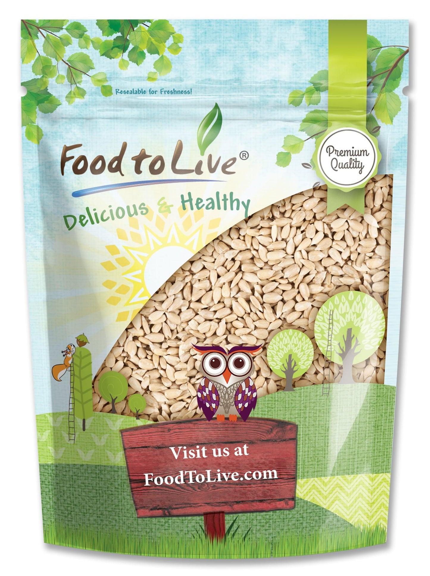 Food To Live Sunflower Seeds, 2 Pounds – Non-Gmo Verified, Kernels, No Shell, Kosher, Raw, Vegan, Sirtfood, Bulk
