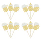 Gyufise Baby Bottle Cupcake Toppers, 24 Pcs Gold Glitter, Perfect for Baby Shower & Birthday Party Decorations