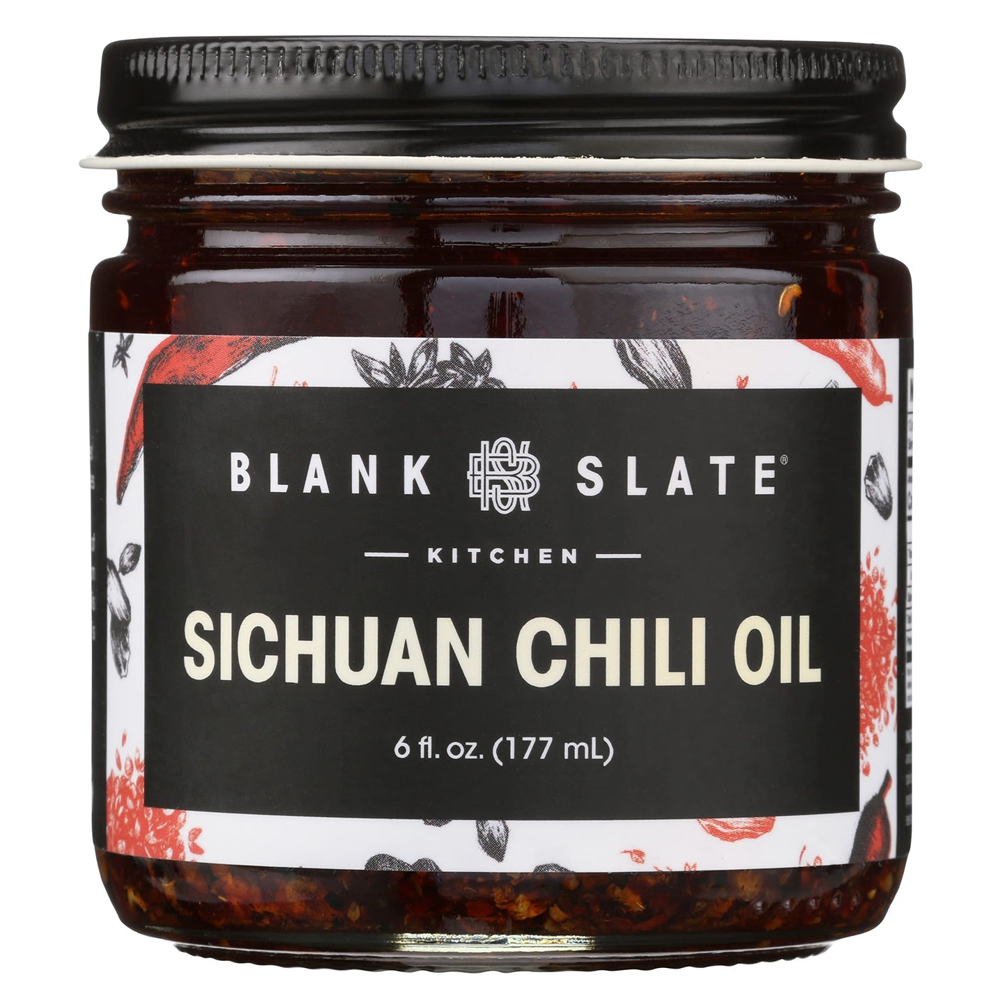 Blank Slate Kitchen Sichuan Chili Oil (6 Oz) | Gourmet Spicy Tingly Numbing Umami Hot Sauce | Authentic Chinese Mala | Vegan, Gluten-Free, Sugar-Free, Non-Gmo, No Msg