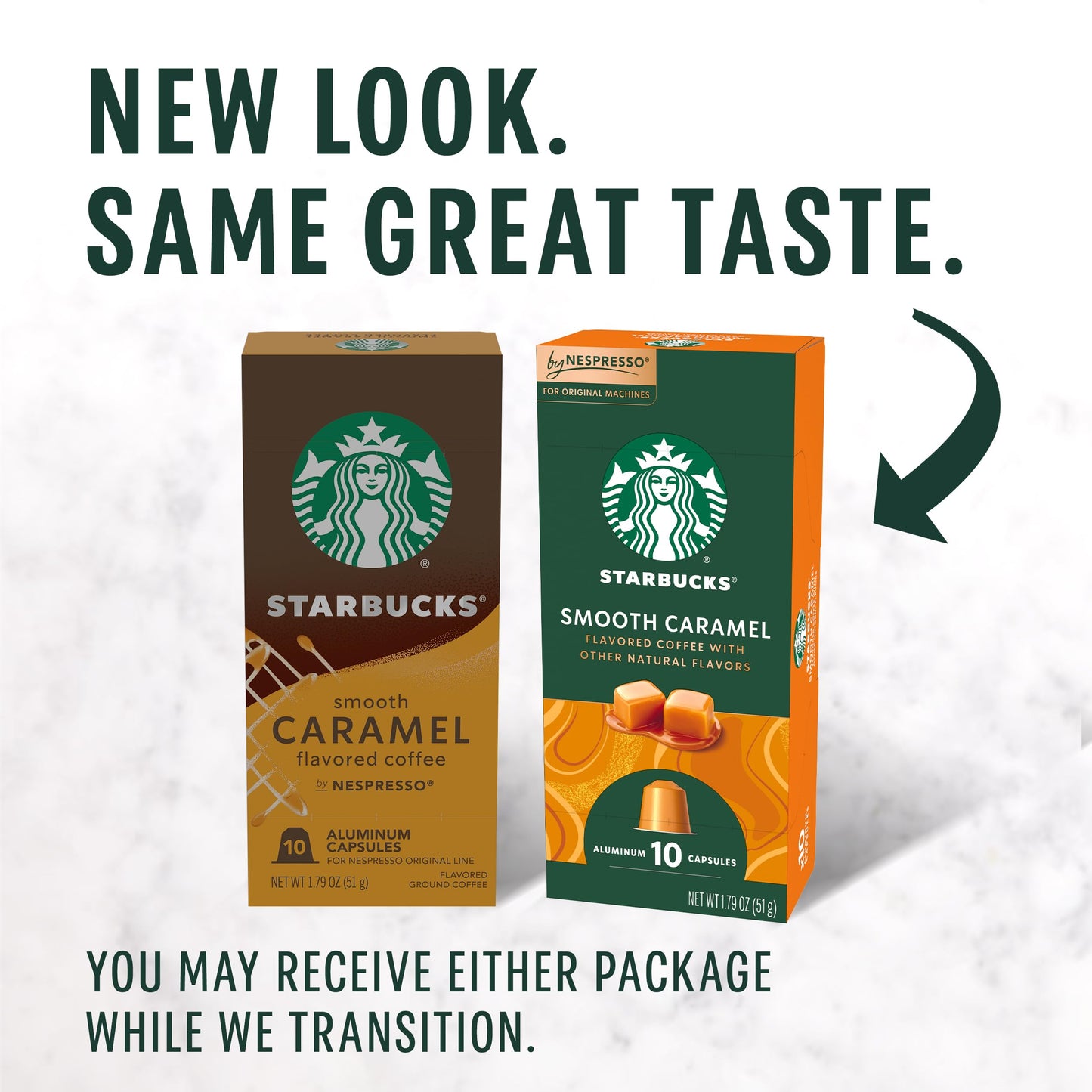 Starbucks Caramel Flavored Espresso Pods, 50-count, Original Line, Model STRBKS-NSPRSO-10CT-CRML-X5