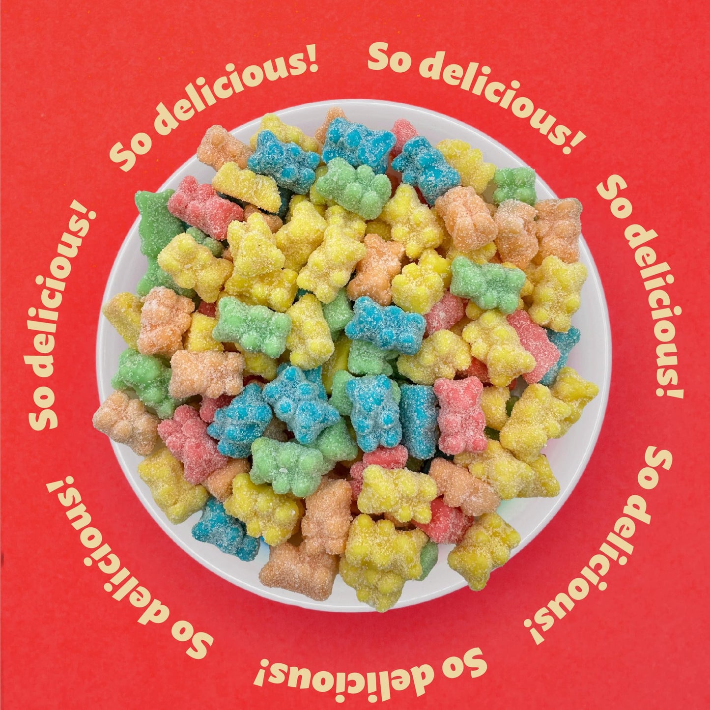 Sour Neon Gummy Bears Candy, Assorted Fruit Flavors, 2-Pound Bag
