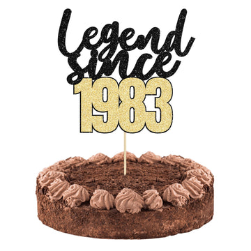 Gyufise 1Pcs Legend Since 1983 Cake Topper 40Th Birthday Cake Decoration Hello 40 Funny 40 And Fabulous Decoration For 40Th Wedd