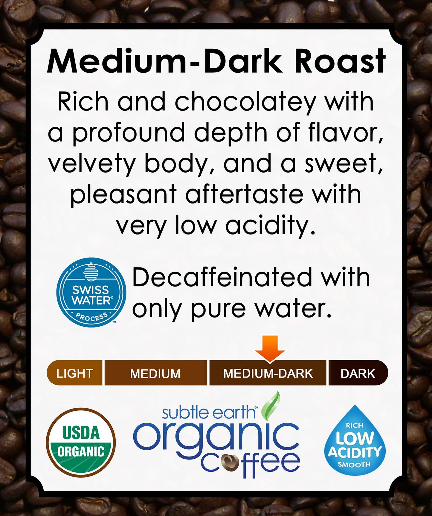 Cafe Don Pablo Organic Decaf Coffee - Medium Dark Roast - Whole Bean - 2LB - Low Acidity - Swiss Water Process
