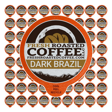 Fresh Roasted Coffee, Dark Brazil, Med-Dark Roast, Kosher, K-Cup Compatible, 72 Pods