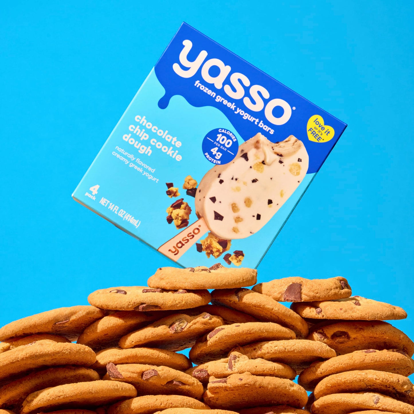 Yasso Chocolate Chip Cookie Dough Frozen Greek Yogurt Bars, 4 pk, 3.5 Fl Oz each