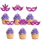 24Pcs Masquerade Masks Cupcake Toppers Glitter Bachelorette Party Mask Cupcake Food Fruit Picks Masquerade Mardi Gras Party Baby