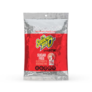 Sqwincher Zero Qwik Stik, Sugar Free, Low Calorie, Low Sodium Electrolyte Powder Hydration Drink Mix, Watermelon, .11 0Z Packet (Pack Of 50)