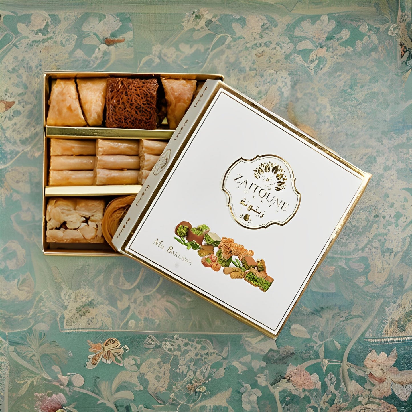 Zaitoune Pistachio & Cashew Mix Baklava 250G - Desserts Gift Box Perfect For Birthday, Father'S And Mothers Day, New Year, Eid
