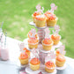 Cyodoos 24Pcs Cat Cupcake Toppers Shiny Pink Cat Baby Shower Cupcake S Cute Cat Theme Princess Theme Bridal Shower Wedding Anniversary Party Decoration Pink
