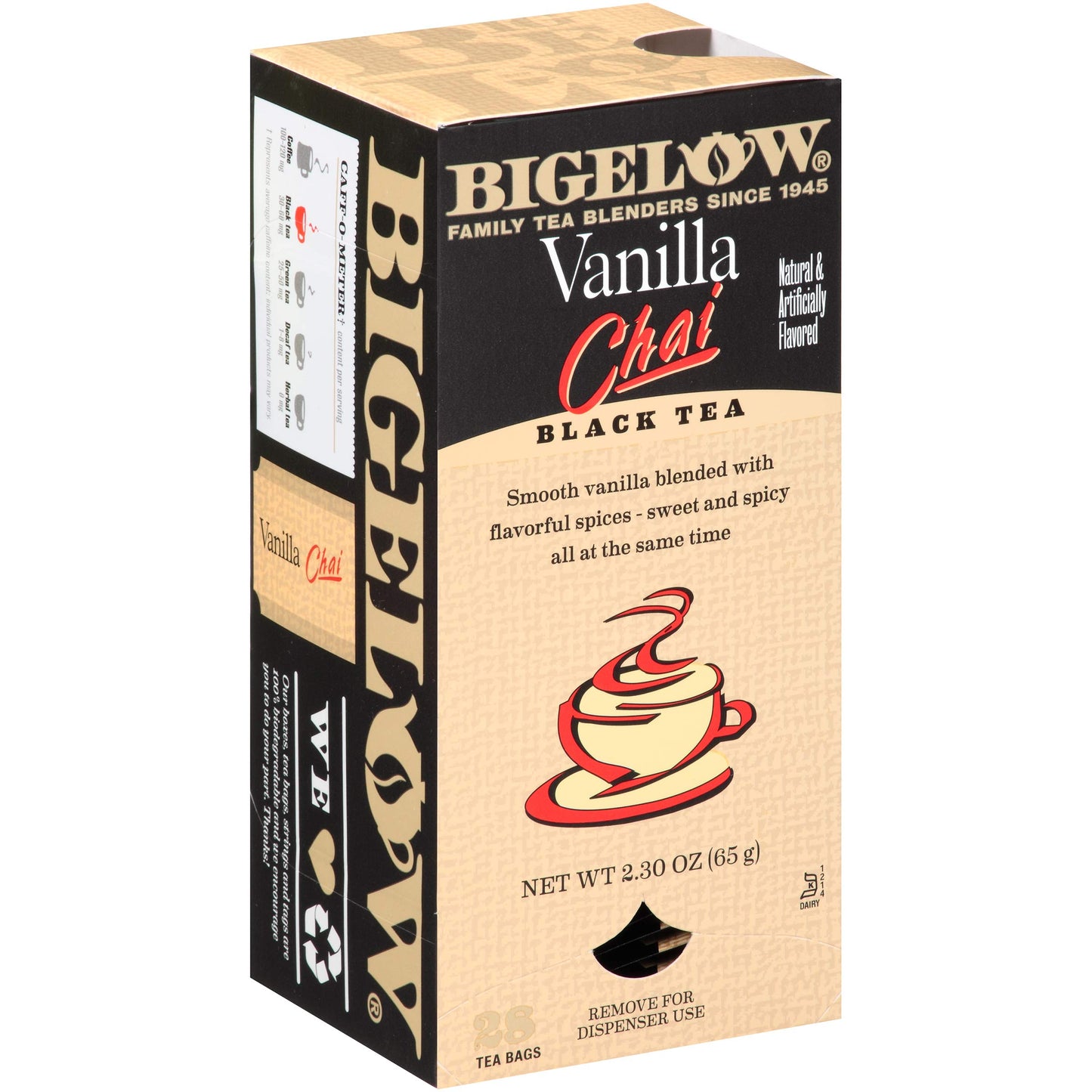 Bigelow Vanilla Chai Tea Bags 28-Count Box (Pack Of 1) Black Tea Bags With Spices And Vanilla Flavor Rich In Antioxidants