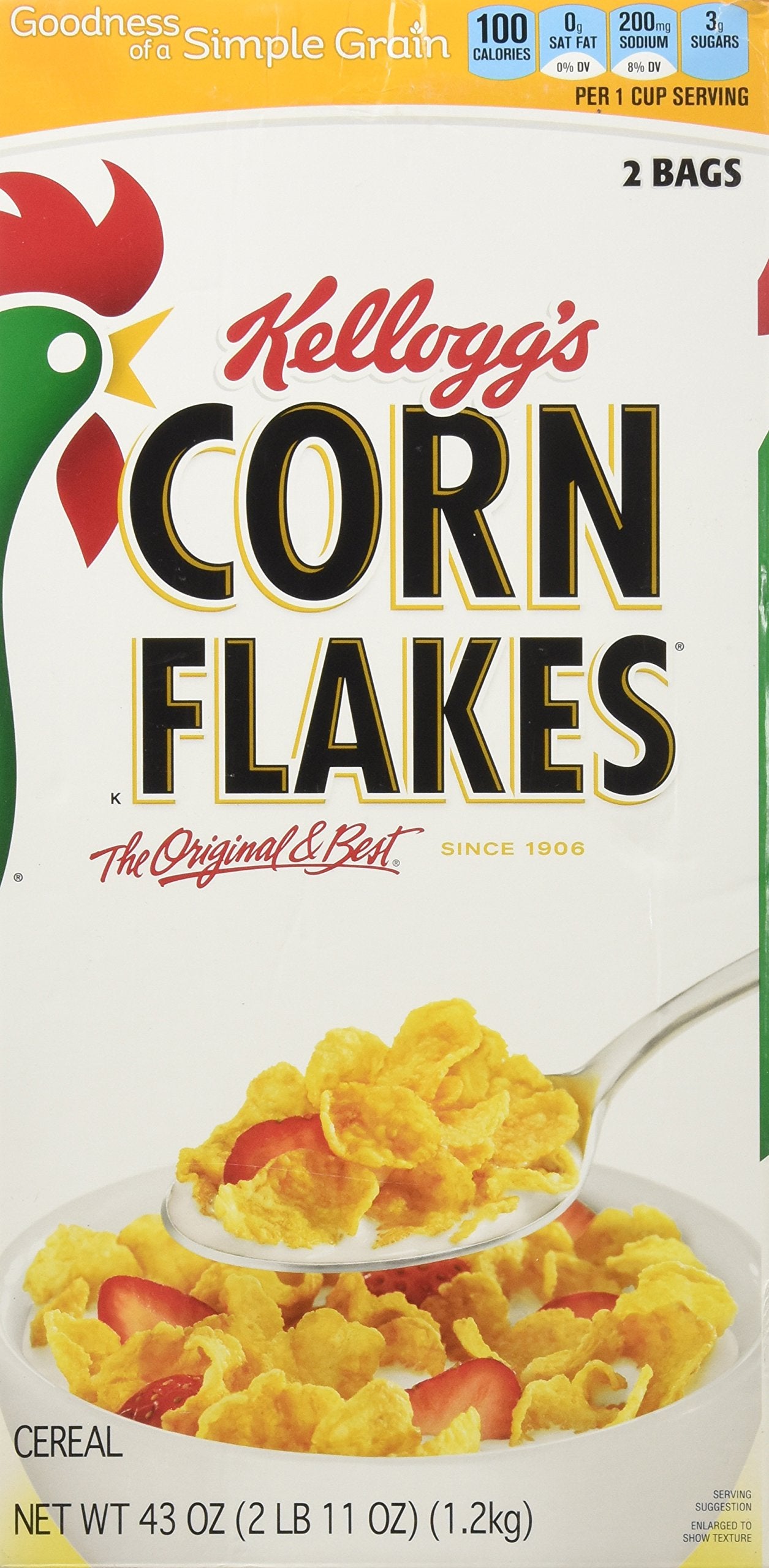 Kelloggs Corn Flakes, 43 Ounce