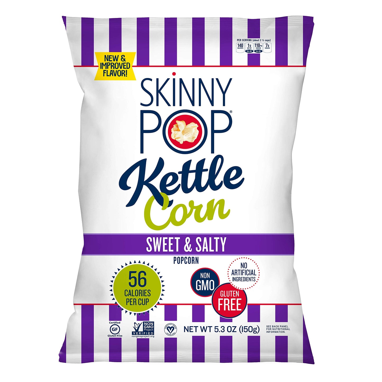 Skinnypop Popped Sweet & Salty Kettle Popcorn, Gluten Free, Vegan Popcorn, Non-Gmo, Healthy Popcorn Snacks, Halloween Snacks For