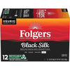 Folgers Black Silk Dark Roast Coffee, 12 Keurig K-Cup Pods (Pack fo 1)