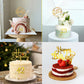 50 Pcs Gold Happy Birthday Cake Topper Acrylic Birthday Cupcake Topper Pick For Birthday Party Cake Desserts Pastries Decoration