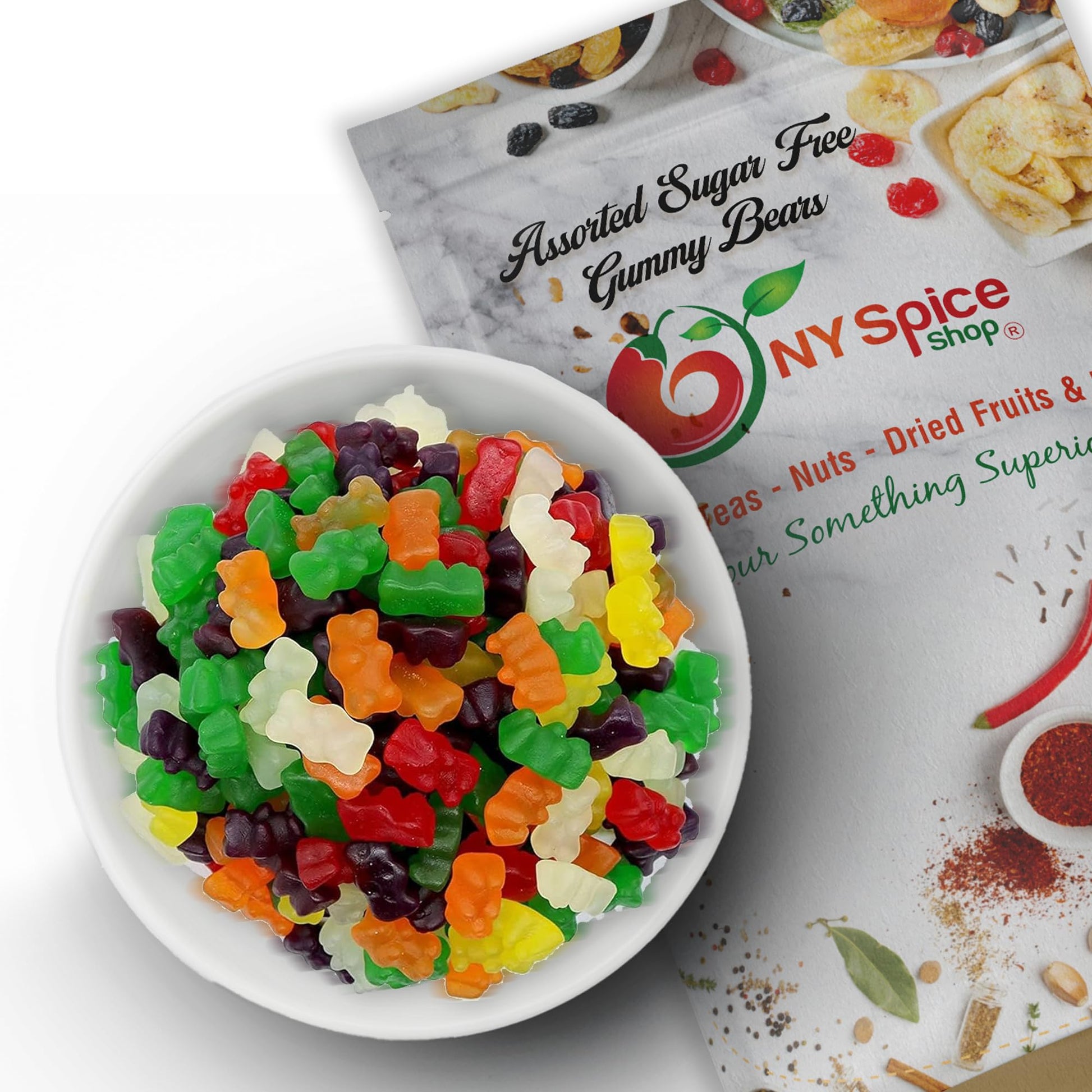 Ny Spice Shop Assorted Sugar Free Gummy Bears Bulk - 3 Pound Gummies Bears Candy - Gummies Fruit Snacks - Chewy Candy - Flavor Gummy Candies - Gummi Bears Gift For All Occasions