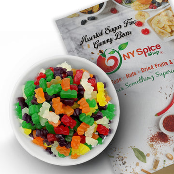 Ny Spice Shop Assorted Sugar Free Gummy Bears Bulk - 1 Pound Gummies Bears Candy - Gummies Fruit Snacks - Chewy Candy - Flavor Gummy Candies - Gummi Bears Gift For All Occasions