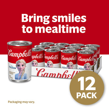 Campbell's Kids Soup, Disney Frozen, Princess-shaped pasta in chicken soup, 10.5 Ounce Can (Pack of 12)