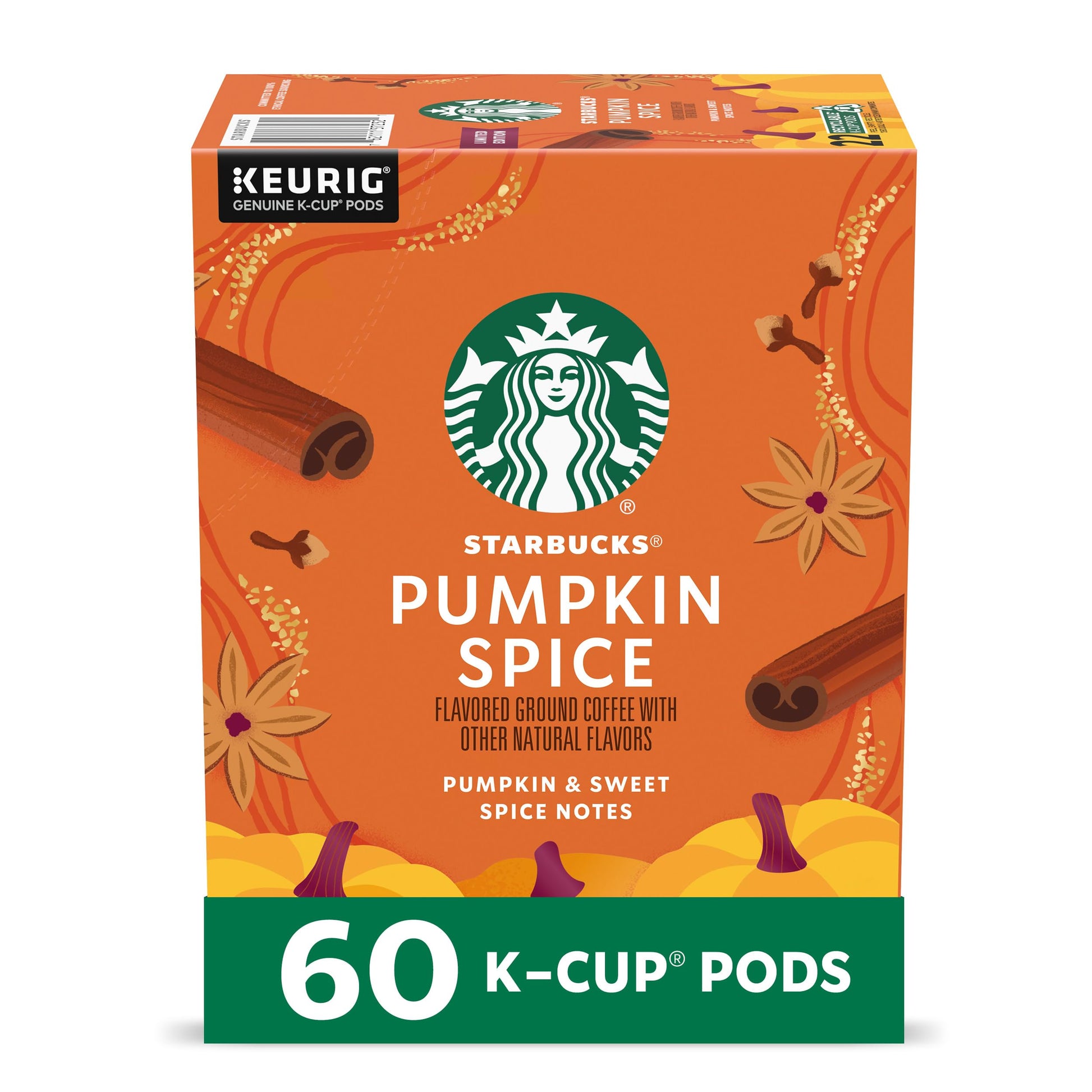Starbucks K-Cup Coffee Pods, Pumpkin Spice Flavor, 10 Count (Pack of 6), 100% Arabica, Limited Edition