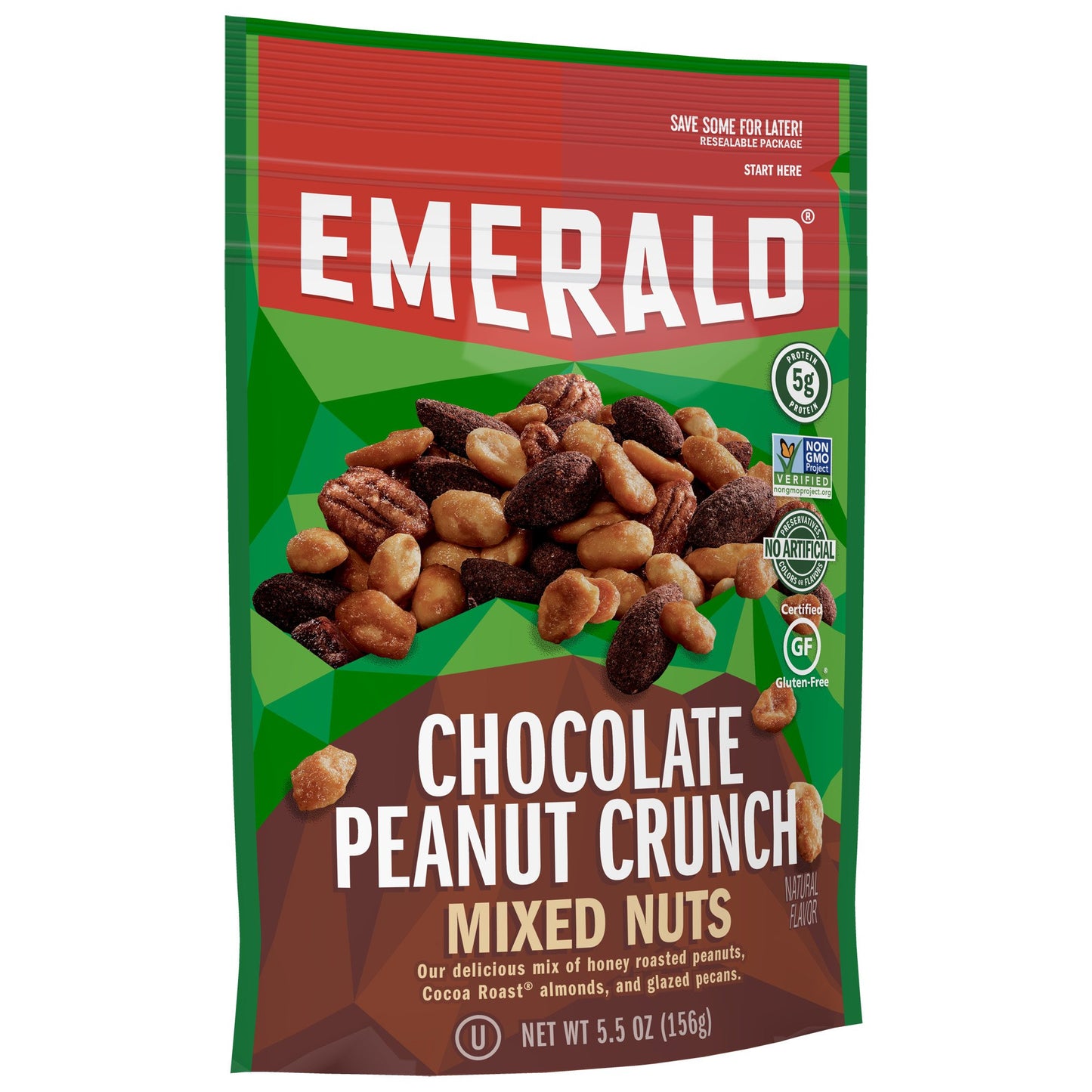 Emerald Nuts Chocolate Peanut Crunch Mixed Nuts (1-Pack) | Features Cocoa Roasted Almonds, Kettle Glazed Pecans, Kettle Glazed P