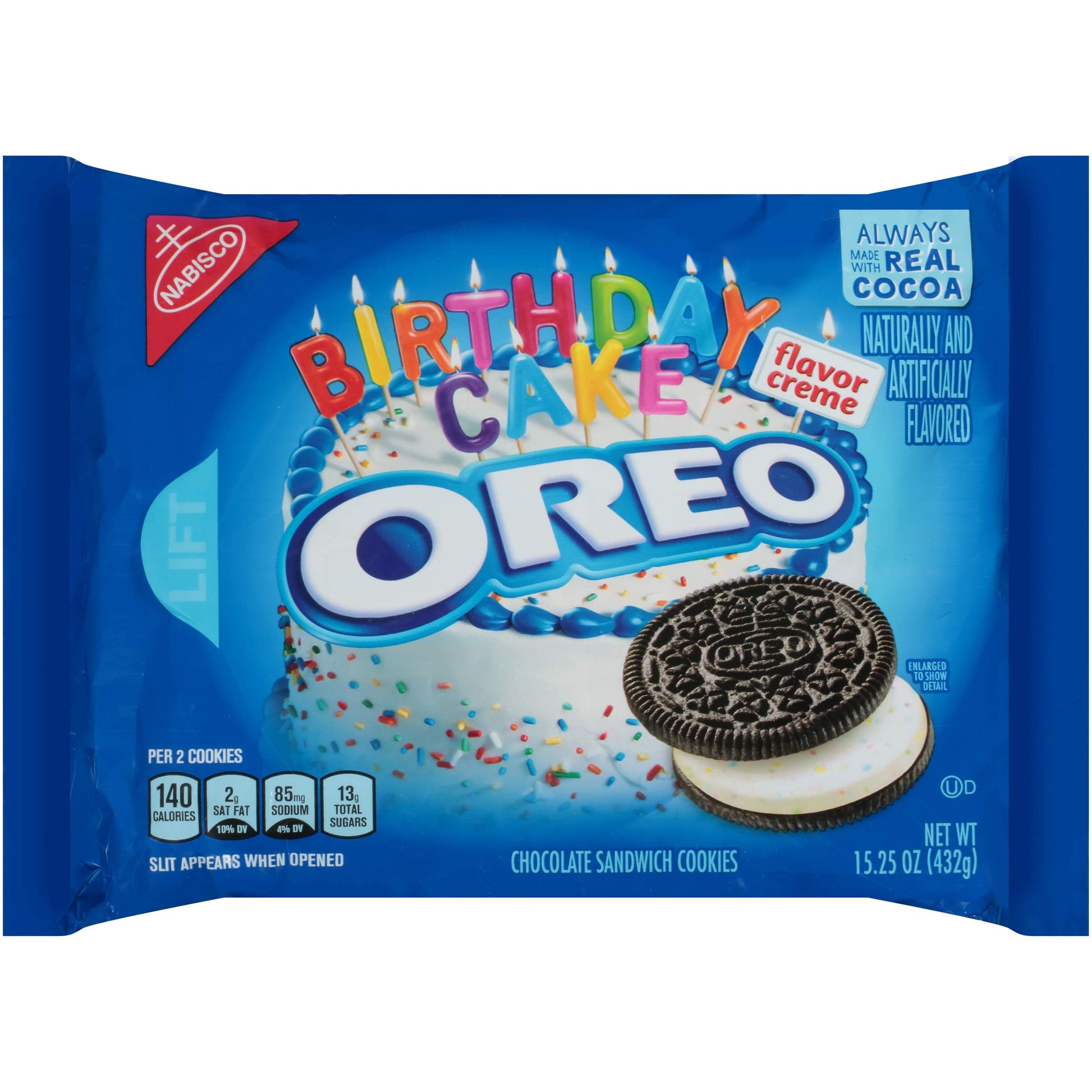Oreo Birthday Cake Chocolate Sandwich Cookies, 15.25 Oz