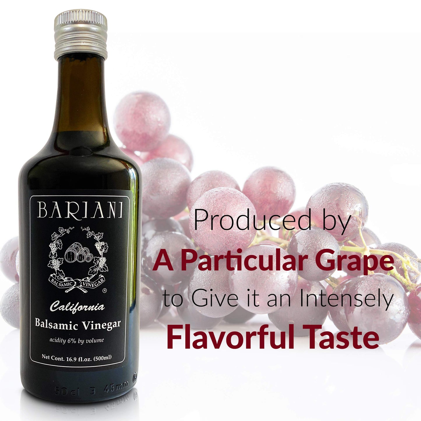 Bariani Organic Balsamic Vinegar - Natural & Semi-Sweet, 16.9 fl oz