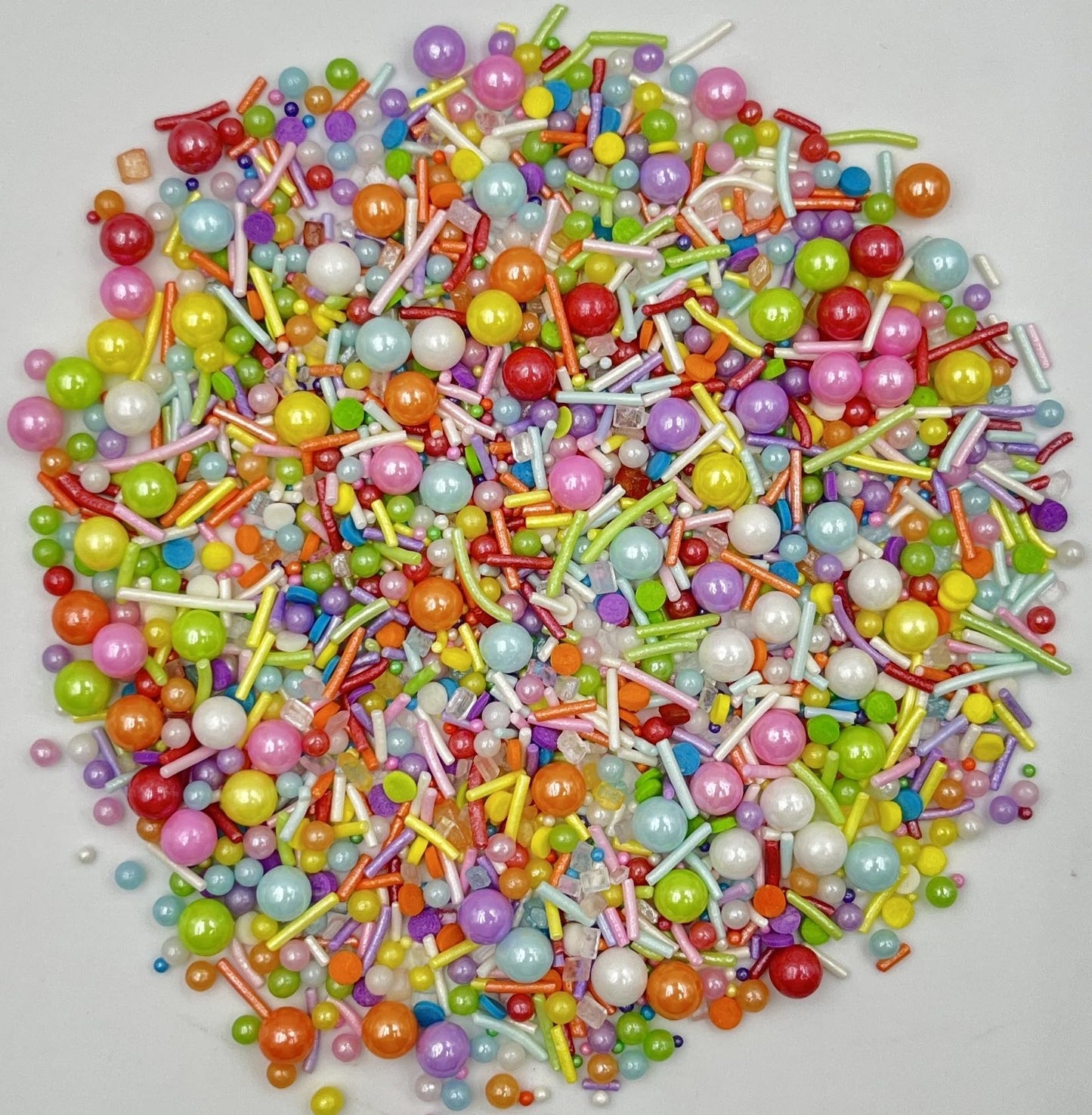 Sentovac Rainbow Jimmies And Pearls Sprinkles Mix | Edible Cake Cupcake Sprinkles 1 Bottle 3.5Oz/ 95G | For Wedding Party Baking