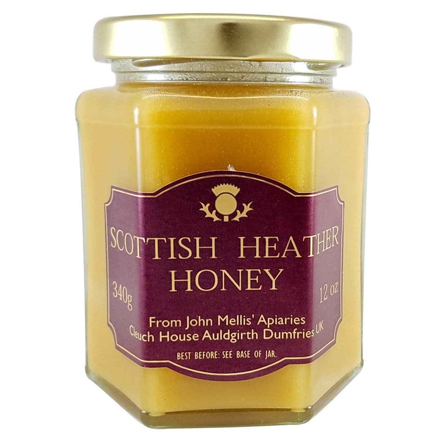 John Mellis Apiaries Scottish Honey, Scottish Heather Honey, 12 Ounce Jar