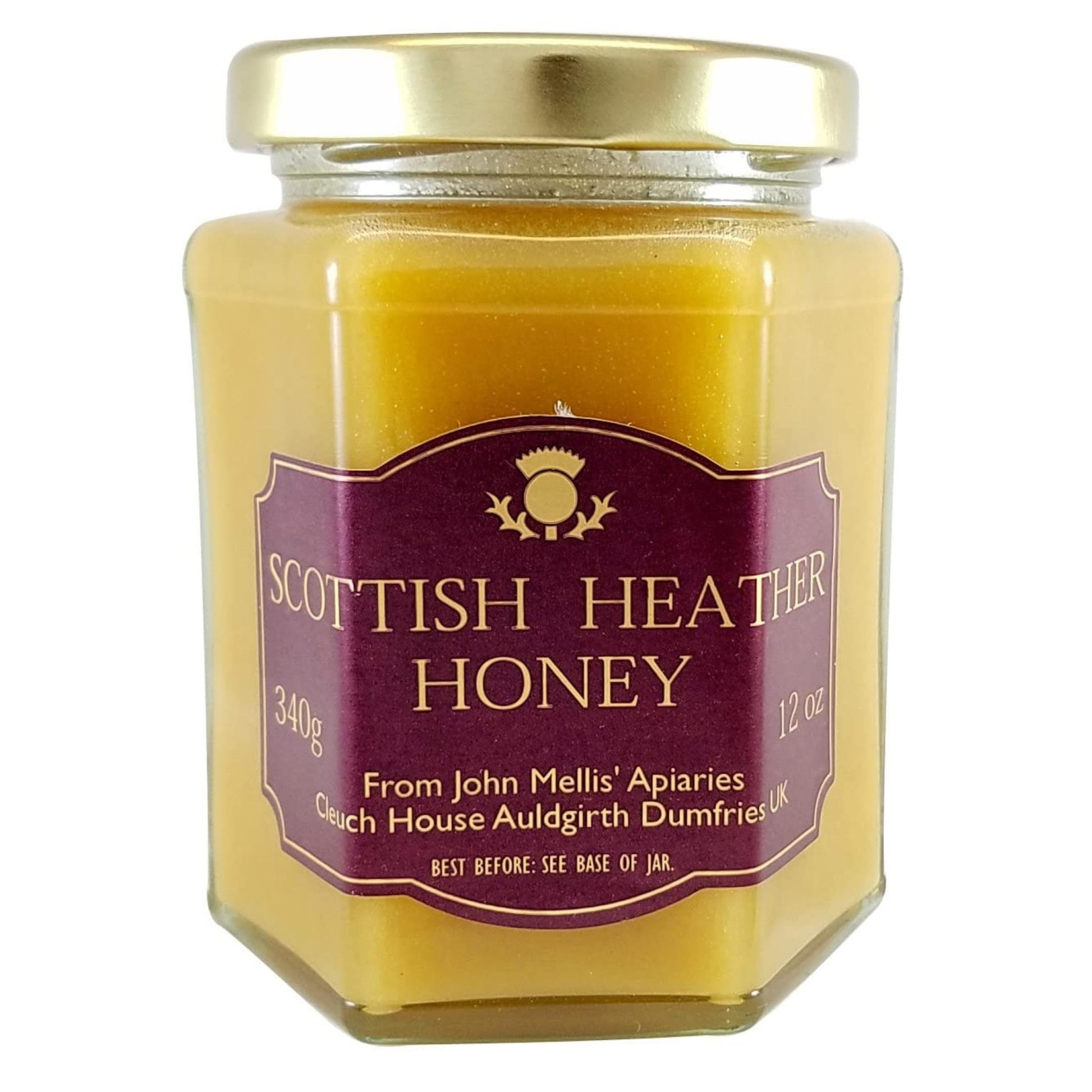 John Mellis Apiaries Scottish Honey, Scottish Heather Honey, 12 Ounce Jar