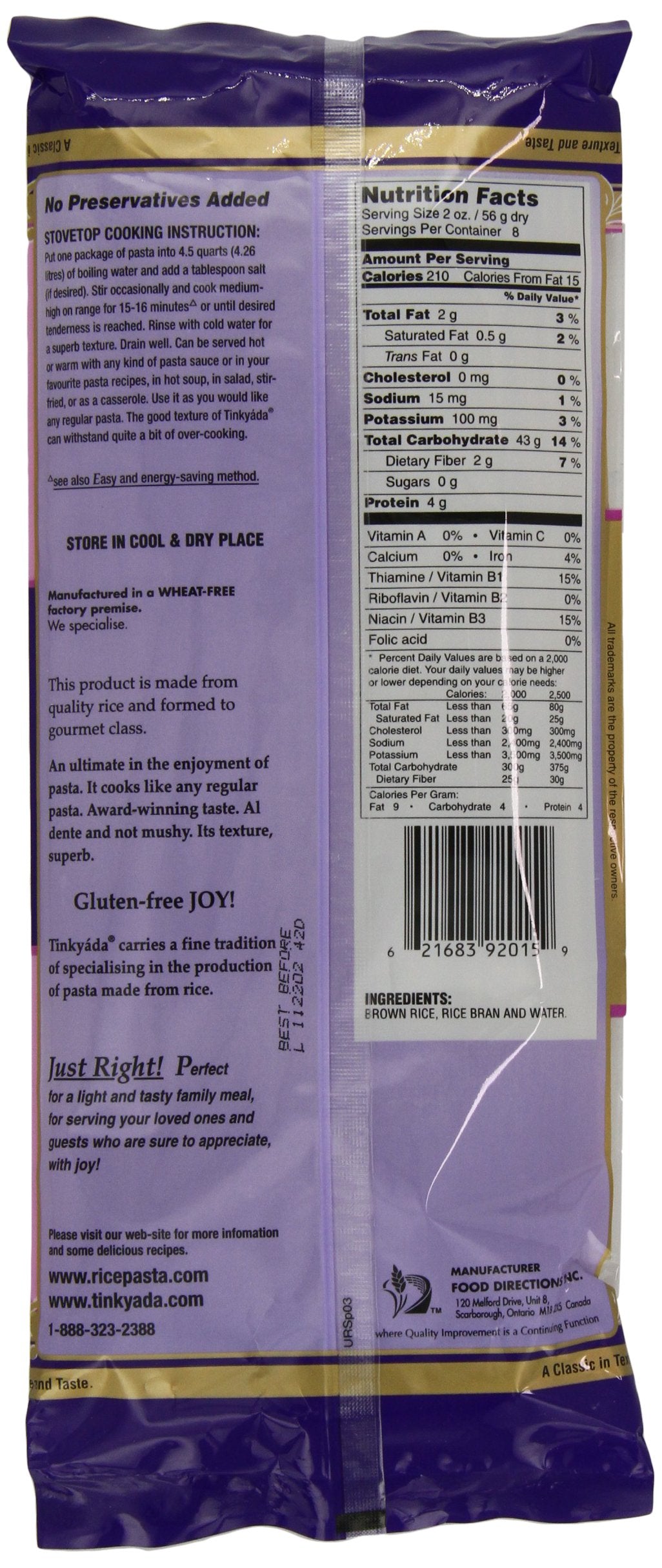 Tinkyada Brown Rice Pasta, Spaghetti, 1 Pound (Pack of 12)