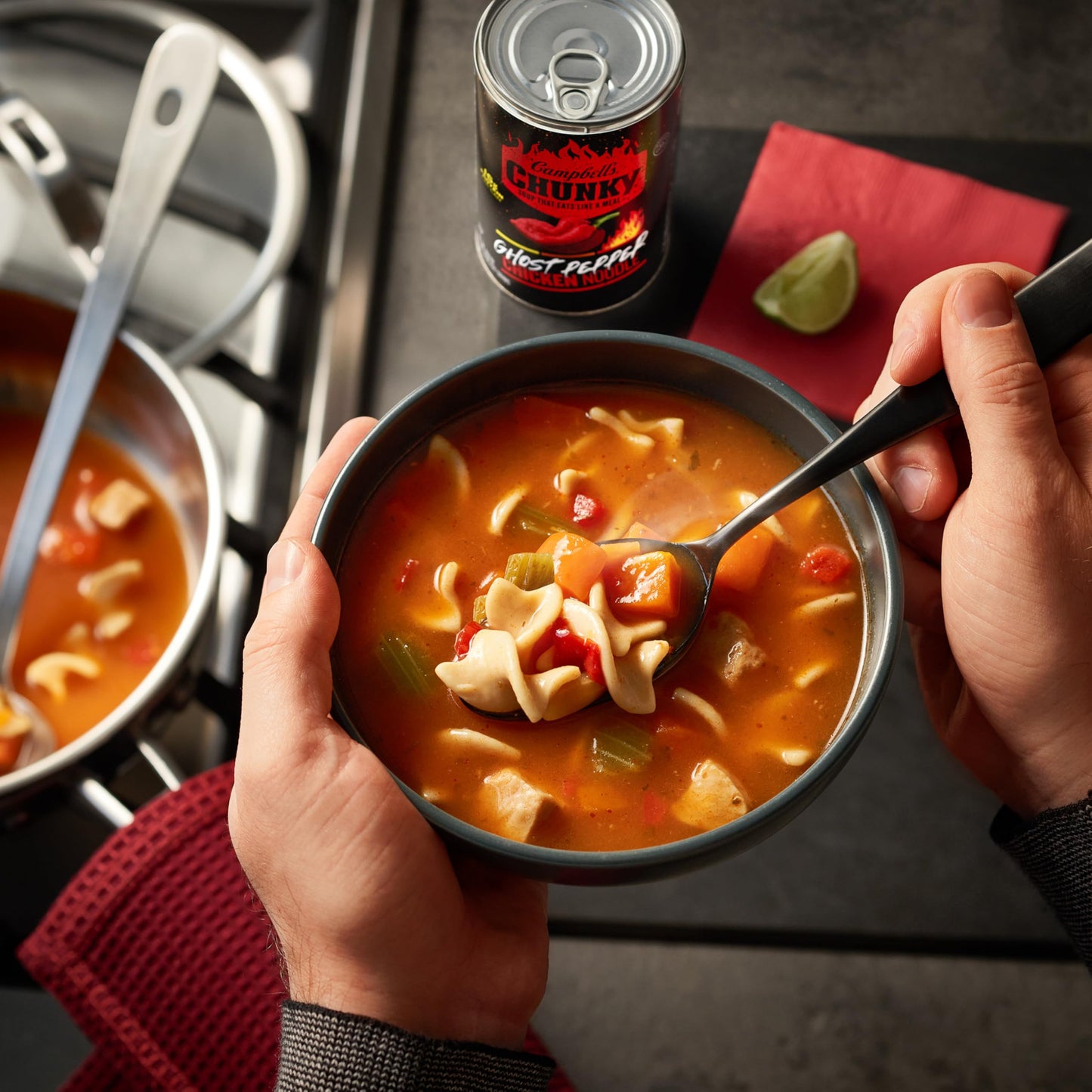 Campbells Chunky Soup, Ghost Pepper Chicken Noodle Soup, 18.6 oz Can
