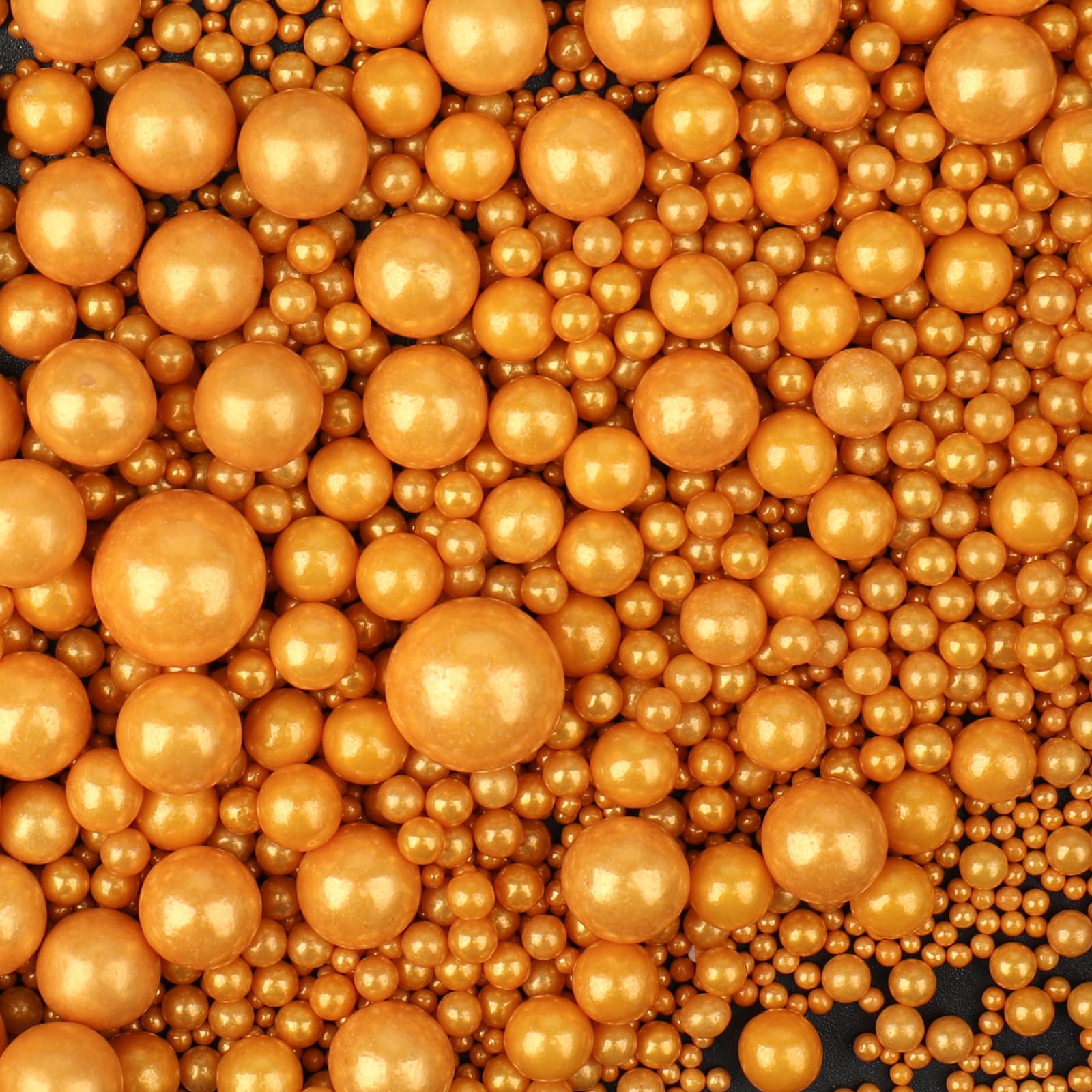 Gold Sprinkles for Cake Decorating, 120g/4.23oz Edible Matte Gold Pearl Sprinkles Mix, Sugar Candy Pearls for Baking, Cookie Dec