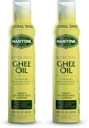 Mantova Ghee Oil, 100% Pure Cooking Oil Spray, Omega-3, perfect for Keto snacks, baking, grilling, or cooking, our oil dispenser