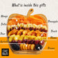 Oh! Nuts Dried Fruit Gift Basket - Gourmet Assortment - Wooden Apple Shape Tray - Golden Brown
