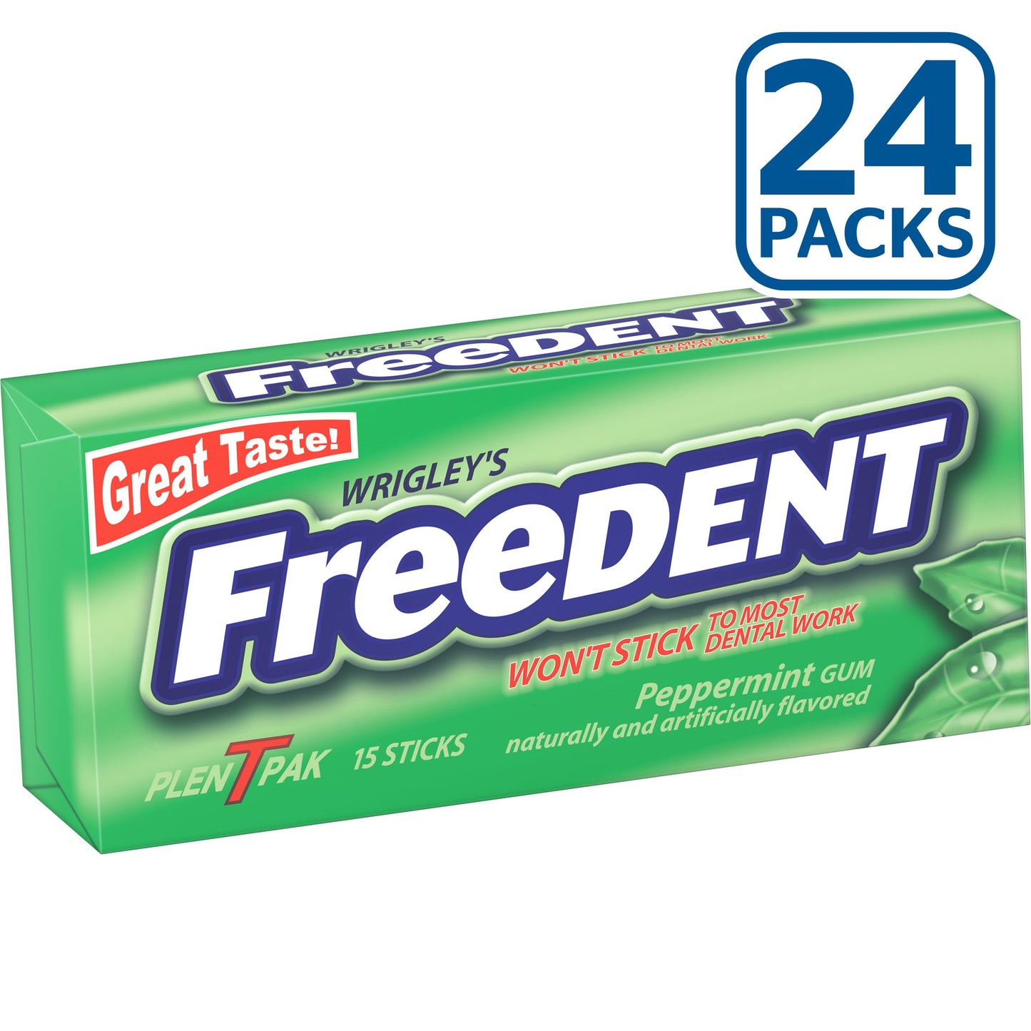 Freedent Peppermint Gum, 15-Stick Plen-T-Paks (Pack Of 24)