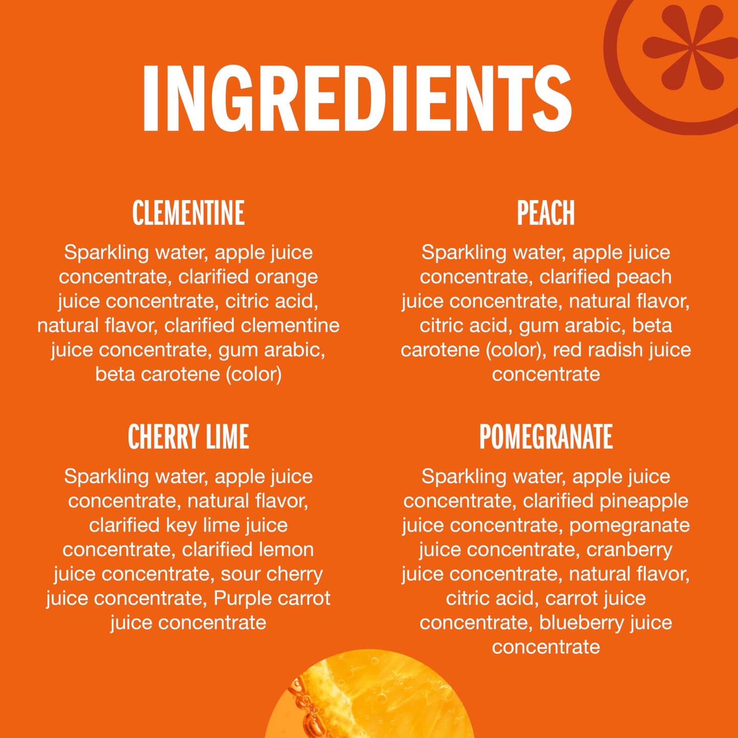 IZZE Sparkling Juice Beverage Blend, Sunset Variety Pack, Clementine, Peach, Cherry Lime, Pomegranate, No Sugar Added, 8.4 FL OZ