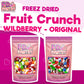 Freeze Dried Candy, Fruit Crunch Original + Wildberry, 4 oz, 2 Pack, Assorted Variety Sampler Flavors, Bag Pouch, Ideal Gift Sna