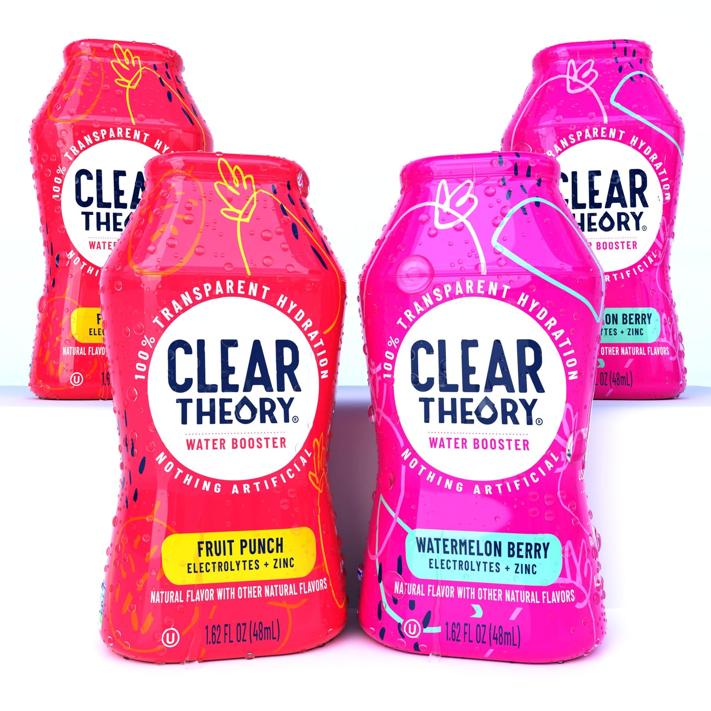 Clear Theory Water Flavoring Drops, Electrolyte Water Enhancer, Vegan, Gluten Free, Low Calorie, 1.62 Fl Oz (Pack of 4)