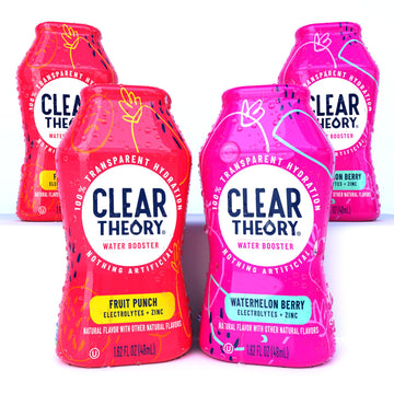 Clear Theory Water Flavoring Drops, Electrolyte Water Enhancer, Vegan, Gluten Free, Low Calorie, 1.62 Fl Oz (Pack of 4)