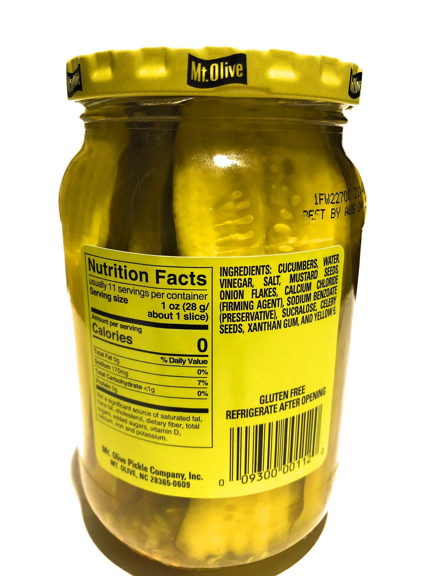 Mt. Olive Pickles - Bread & Butter Sandwich Stuffers Fresh Pack No Sugar Added 16 Oz Jar