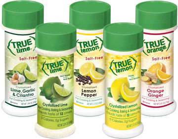 True Citrus Lemon Pepper, Lime Garlic & Cilantro, Orange Ginger, Bonus Includes Lemon & Lime Shaker, No Sodium, Gluten Free, Seasoning Salt Spice Shaker Kit, (Pack Of 5)