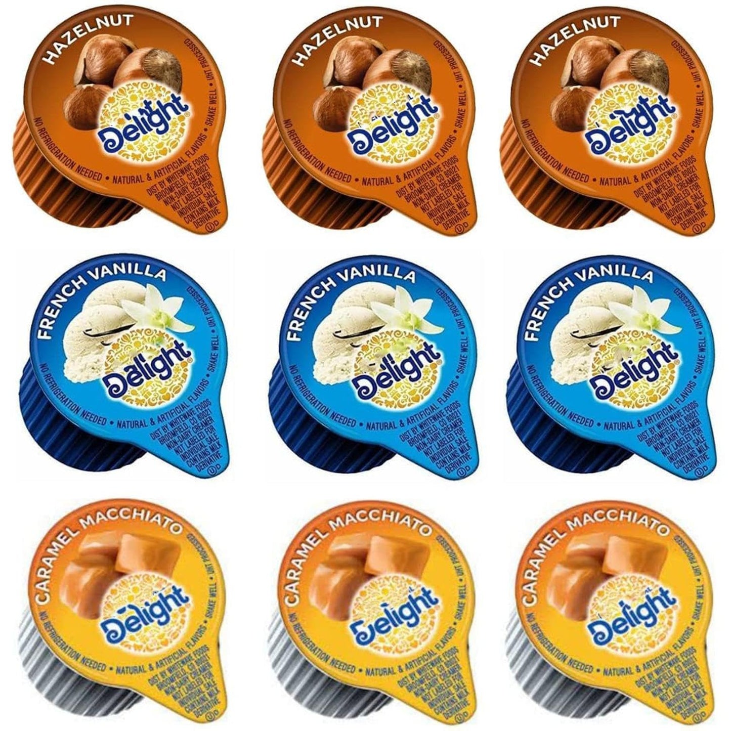 International Delight Coffee Creamers Liquid Non-Dairy Creamer Singles 3 Flavor Assortment (48) Coffee Creamer Singles for Home,