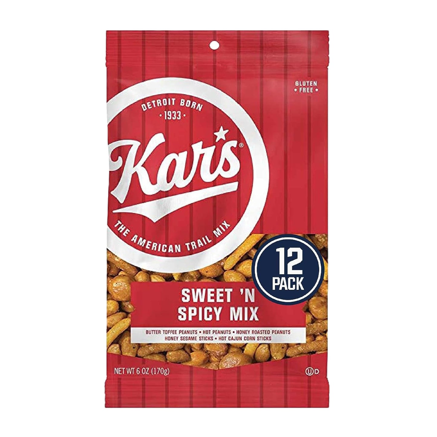 Kars Sweet N Spicy Trail Mix, Gluten-Free Snack Mix, 6 oz Packs, Bulk Pack of 12, 72 Ounce