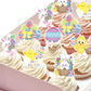 Foowztao 42Pcs Happy Easter Cupcake Toppers Wafer Paper Cake Picks Easter Theme Birthday Party Spring Theme Baby Shower Party Su
