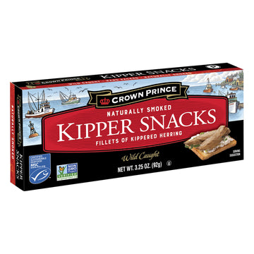 Crown Prince Kipper Snacks, 3.25 Ounce Cans, Pack of 18, Seafood Delicacy