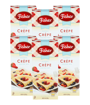 Fisher Classic Crepe Mix, 14 OZ, Pack of 6, Perfect for Pancakes and Crepes