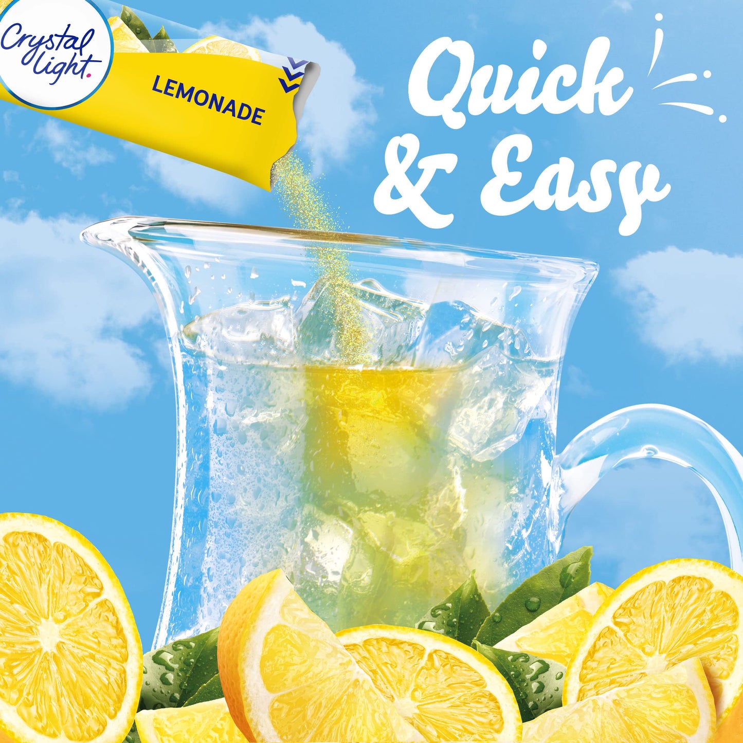 Crystal Light Lemonade Naturally Flavored With Other Natural Flavor Powdered Drink Mix, 72 Ct Pitcher Packets, 12 Canisters Of 6 Pitcher Packets